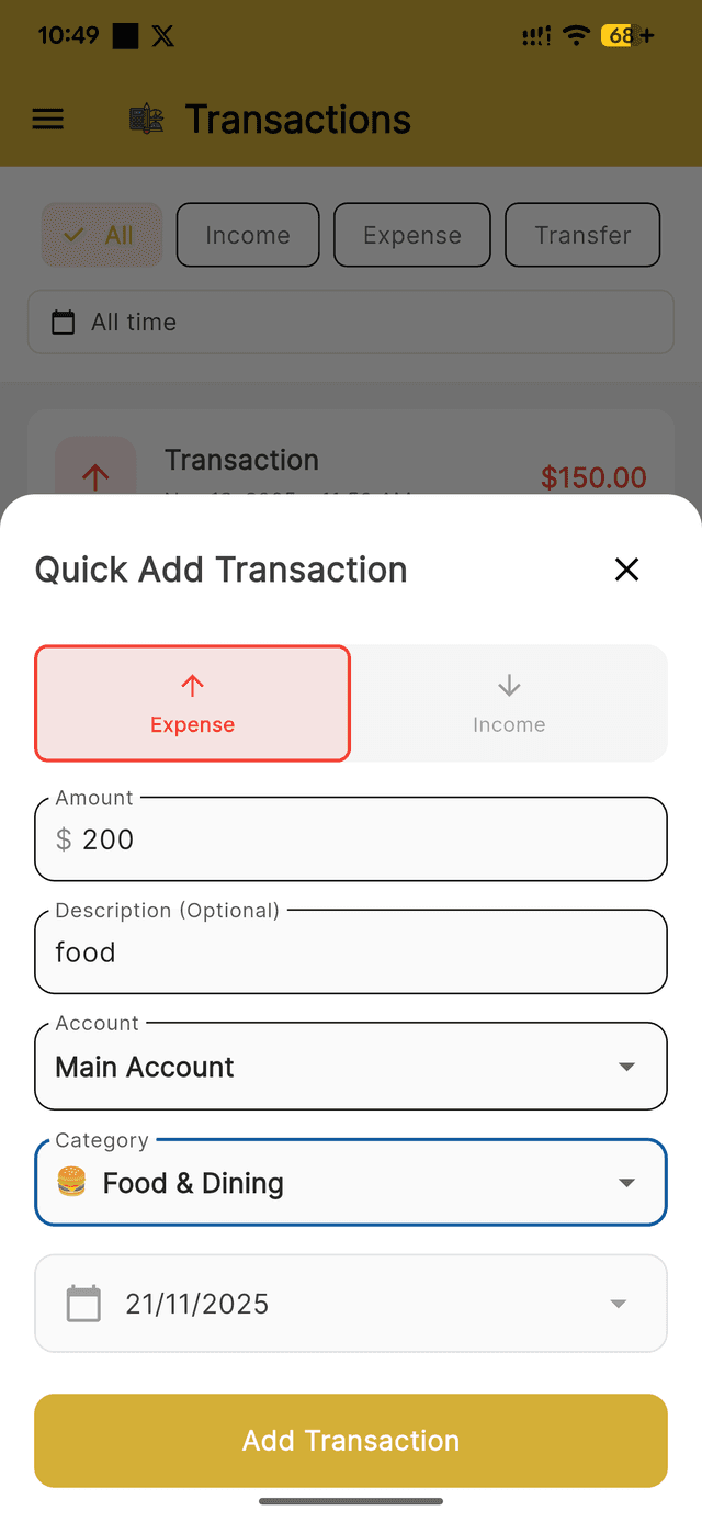 Add Transaction