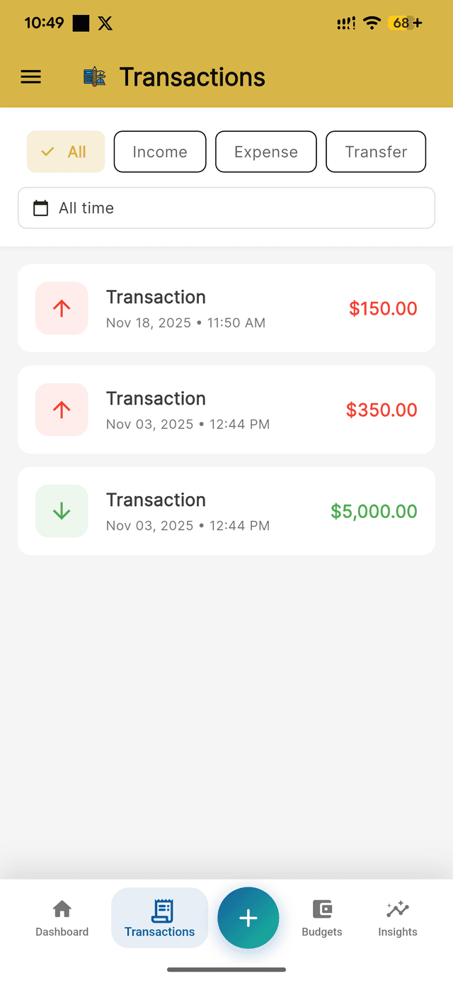 Transaction History